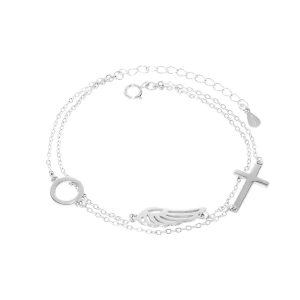 Beneto Módní dvojitý náramek ze stříbra AGB748/21