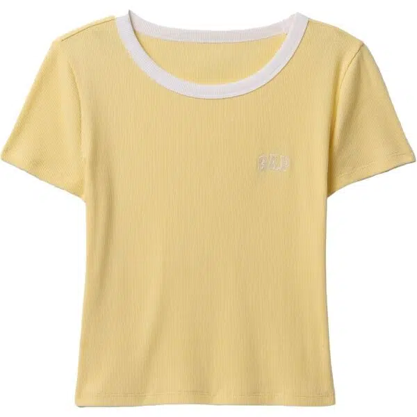 GAP SMALL LOGO RINGER Dámské tričko, žlutá, velikost