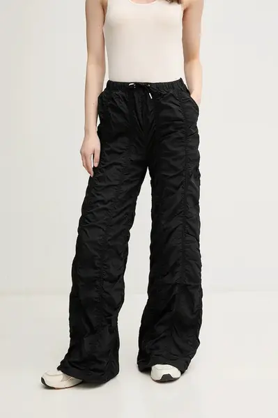 Kalhoty Alpha Industries Parachute Pants Wmn dámské, černá barva, high waist, 156022