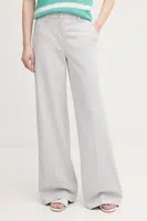 Kalhoty Sisley dámské, šedá barva, široké, high waist, 4BYWLE03G