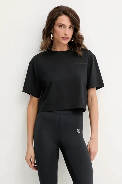 Tričko PLEIN SPORT dámské, černá barva, SAEC WTK3560 STE001N