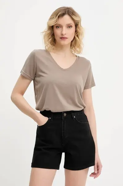 Tričko Answear.LAB dámské, hnědá barva