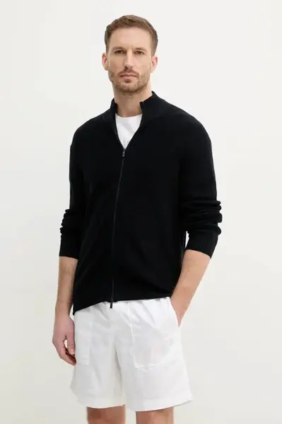 Svetr z vlněné směsi Armani Exchange pánský, tmavomodrá barva, XM000186 AF10348