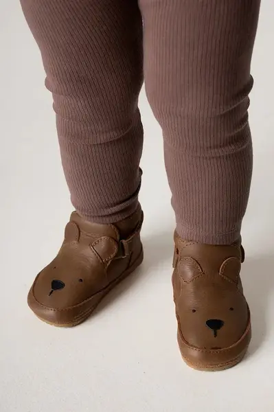 Kojenecké kožené boty Donsje Morris Sneakers Bear hnědá barva, 1036301