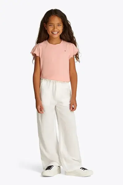 Dětské tričko Tommy Hilfiger oranžová barva, KG0KG07052