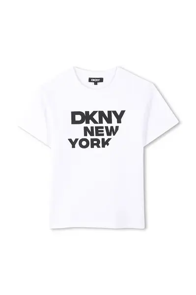 Dětské tričko Dkny bílá barva, s potiskem, D62299