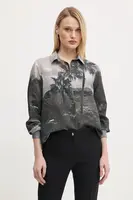 Košile Never Fully Dressed Mallorca dámská, šedá barva, relaxed, s klasickým límcem, NFDTO1640