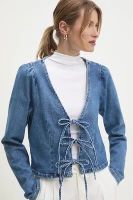 Džínová bunda Answear.LAB modrá barva, přechodná