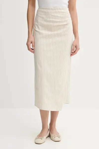 Sukně s příměsí lnu Sisley