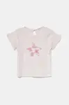 Kojenecké tričko United Colors of Benetton růžová barva, 3I1XA106C