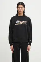 Bavlněná mikina ICECREAM Running Dog Crewneck pánská, černá barva, s potiskem, IC25129