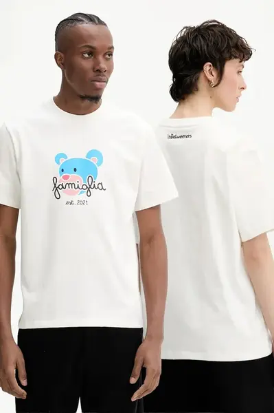 Bavlněné tričko Inbetweeners béžová barva, s potiskem, S5TWUATH043