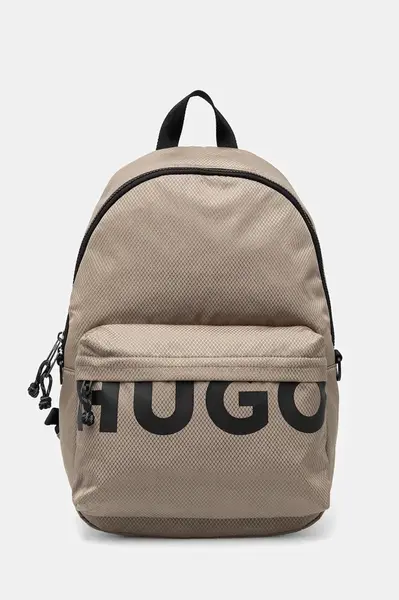 Batoh HUGO pánský, zelená barva, velký, s potiskem, 50541899