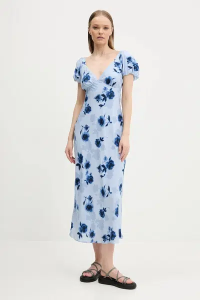 Šaty Abercrombie & Fitch modrá barva, midi, KI159-5580