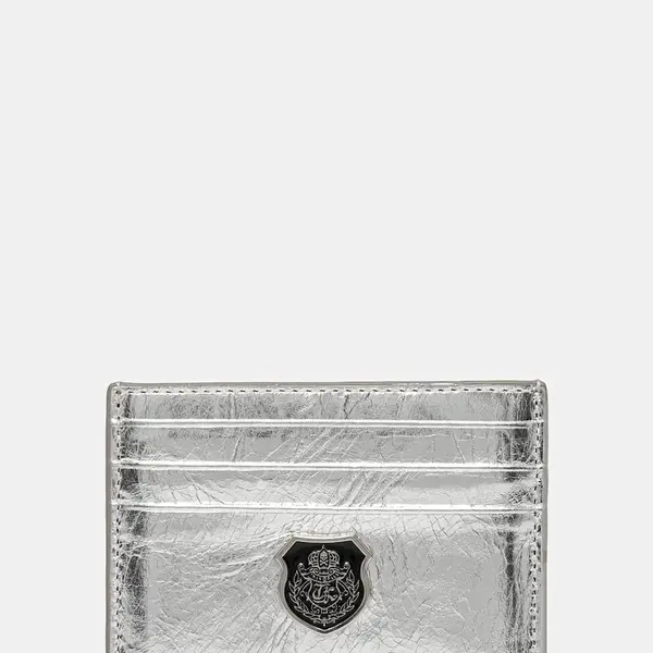 Kožené pouzdro na karty The Kooples stříbrná barva, AFPM30000K