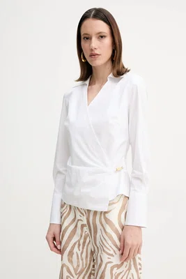 Košile Marciano Guess TYRA dámská, bílá barva, slim, s klasickým límcem, 5GGH06 7299A