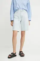 Džínové šortky Ivy Oak PIRI dámské, modrá barva, hladké, high waist, IO115209
