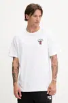 Bavlněné tričko Converse pánské, bílá barva, s potiskem, 10027716-A02