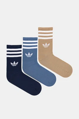 Ponožky adidas Originals 3-Stripes 3-pack modrá barva, JZ4941