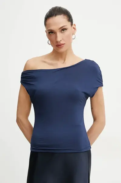 Halenka Guess DOLMAN dámská, tmavomodrá barva, hladká, W5GP46 KACM2