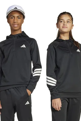 Mikina adidas černá barva, s kapucí, s aplikací, JD0104