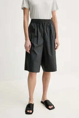 Kraťasy Remain dámské, šedá barva, hladké, high waist, 502700847