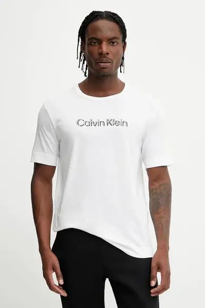 Tričko Calvin Klein Performance pánské, bílá barva, s potiskem, LVGMS5K183