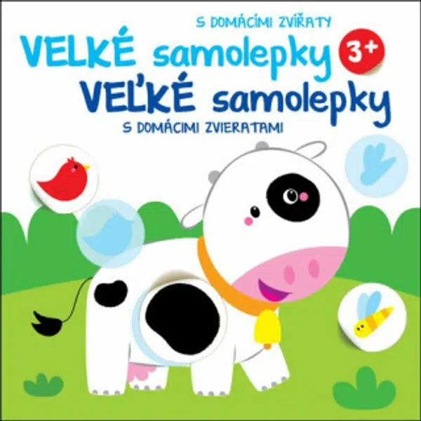 Veľké samolepky s domácimi zvieratami Kravička