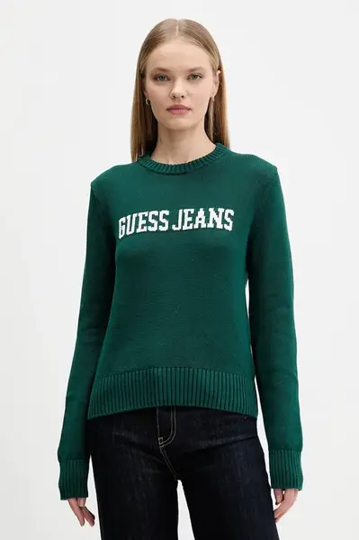 Bavlněný svetr Guess Jeans tmavomodrá barva, W4BR10 Z3HM1