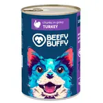 BEEFY BUFFY - Mäsové morčacie kúsočky v omáčke pre psy 1240 g (4592)
