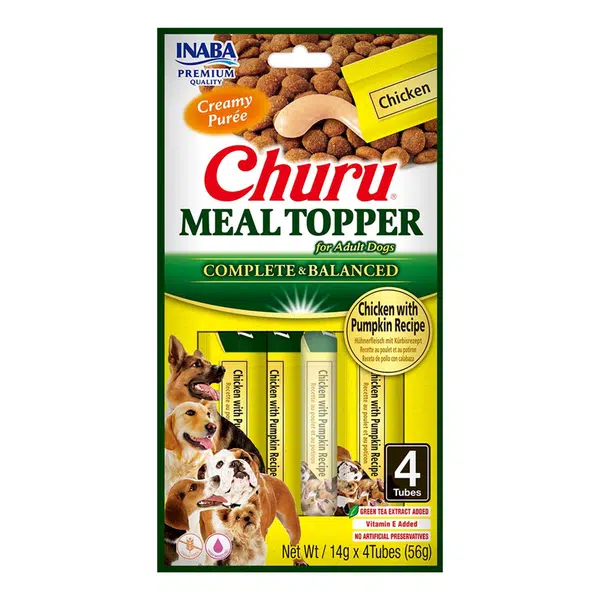Inaba Dog Churu Meal Topper vlhké krmivo pre psov - kuracie, tekvica 4 x 14 g