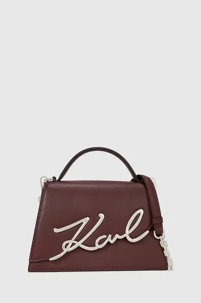 Kožená kabelka Karl Lagerfeld K/SIGNATURE béžová barva, A1W30036