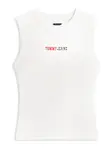 Tommy Jeans Top 'ESS'  červená / čierna / biela