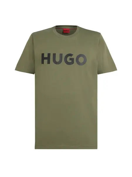 HUGO Tričko 'Dulivio'  kaki / čierna