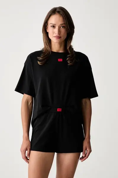 HUGO dvoudílné pyžamo dámské bavlněné s elastanem NITE SHORT-SET