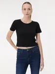Čierne dámske crop tričko s krátkym rukávom ORSAY