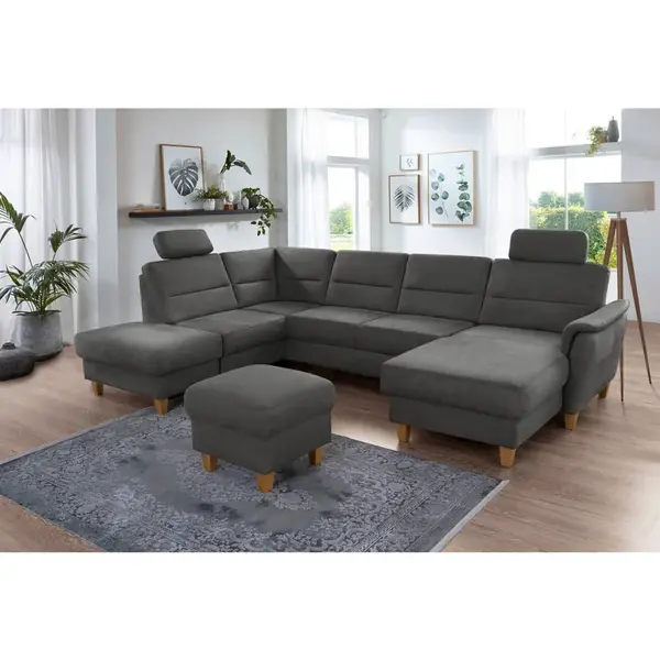 Sit & More SEDACÍ SOUPRAVA, textil, šedá