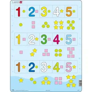 Puzzle Čísla 1-5 s grafickými znaky 15 dílků