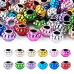 100Pcs UV Plating Opaque Acrylic European Beads
