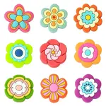 18Pcs 9 Styles Silicone Beads