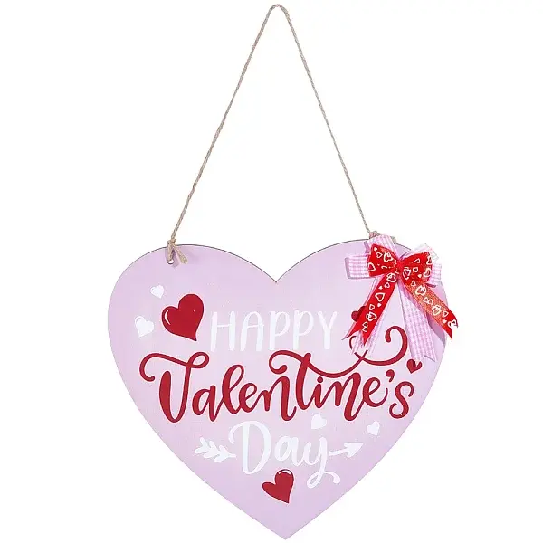 Valentine's Day Theme Wooden Hanging Sign