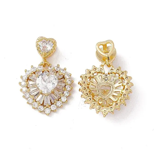Brass Cubic Zirconia Slide Charms