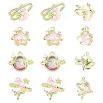 8Pcs 4 Styles Alloy Resin Pendants