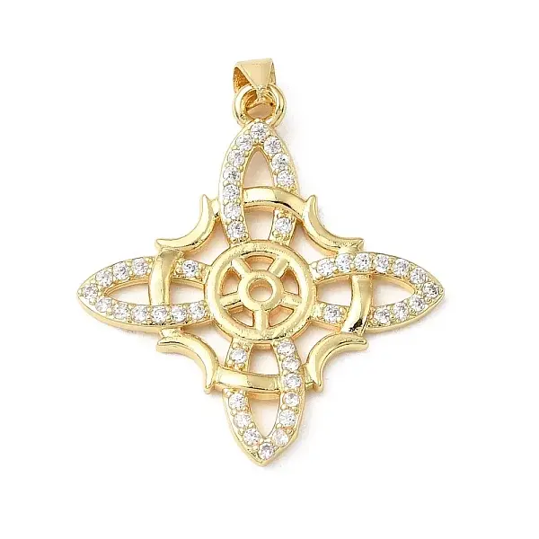 Brass Micro Pave Clear Cubic Zirconia Pendants