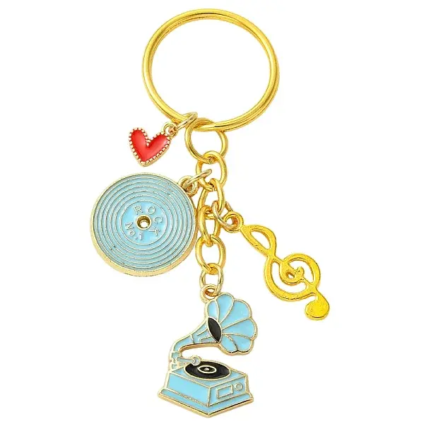 Alloy Enamel Disc & Gramophone & Musical Note Pendant Decorations