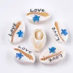 Printed Natural Cowrie Shell Beads