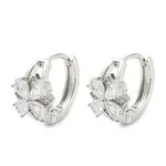 Brass with Cubic Zirconia Hoop Earrings
