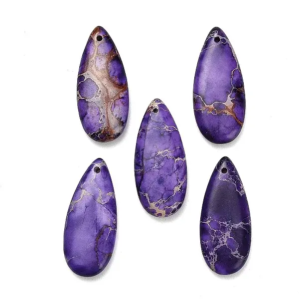 Dyed Natural Imperial Jasper Pendants