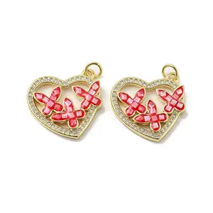 Brass Micro Pave Cubic Zirconia Pendants