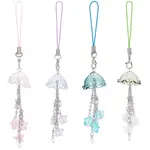 4Pcs Acrylic & Glass Mobile Straps